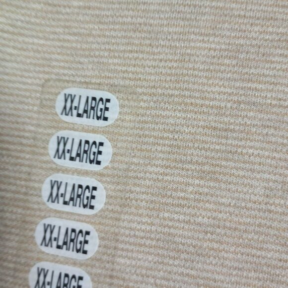 Che©reskin Mens Long Sleeve Polo Shirt Textured Khaki Button Collar Xxl - Picture 4 of 14